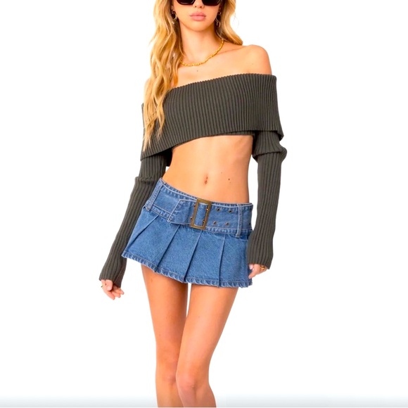 Dolls Kill Dresses & Skirts - NWT *DOLLS KILL*xEDIKTED Y2K Denim Jean Mini Skorts (XL)